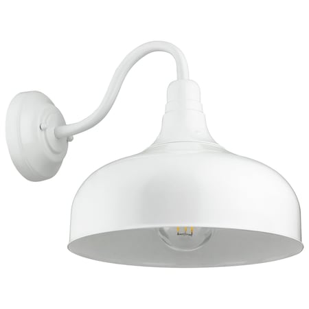 Sunlite Sunlite FIX/GN/WHITE Outdoor Gooseneck Wall Mount Fixture, Med Base, 120V, Wet Location, PK2 46068-SU